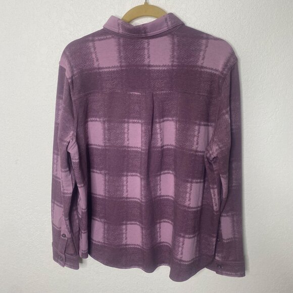 32 Degrees Heat Plaid Flannel Button Up Shirt Womens Size L Pearly Purple Cozy W - Picture 3 of 10